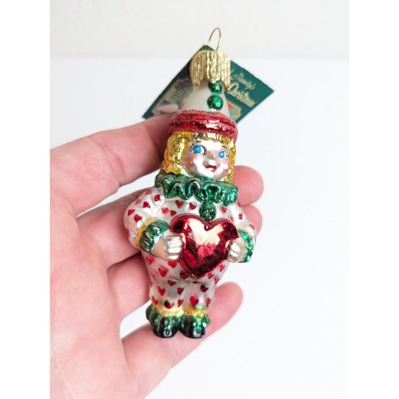Valentine Clown Retired Old World Christmas Ornament - Picture 3 of 4